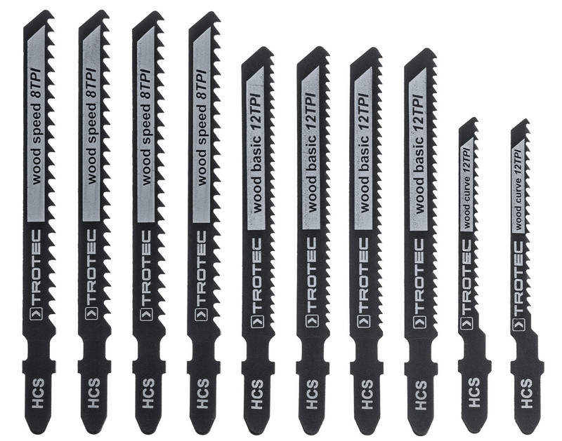 10-piece jigsaw blade set for wood