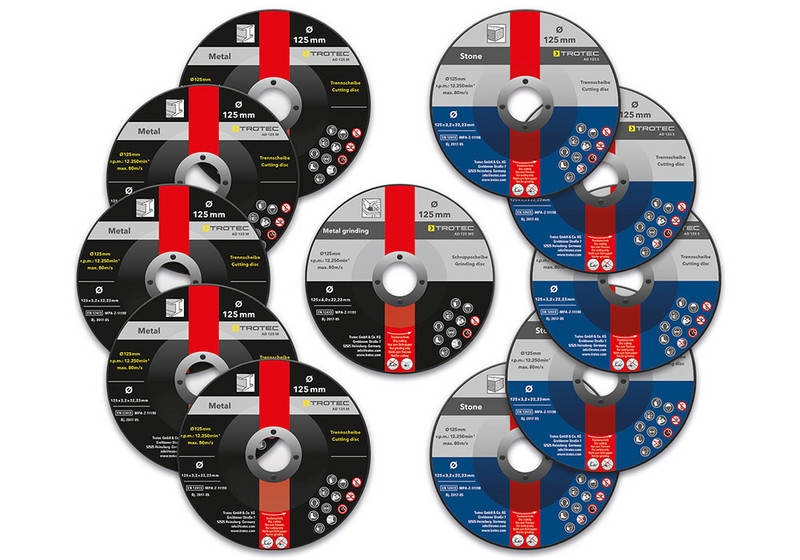 11-piece cutting and roughing disc set of Trotec brand quality 