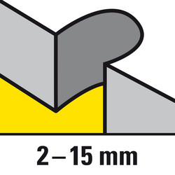 2 saw blades for curved fine cuts in soft wood with a thickness of 2 to 15 mm