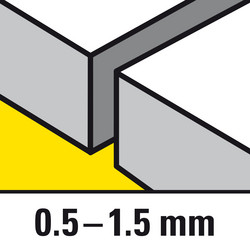 2 saw blades for straight fine cuts in very thin sheet metal with a thickness of 0.5 to 1.5 mm