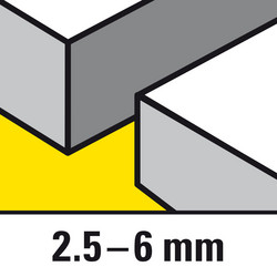 3 saw blades for straight fine cuts in sheet metal of medium thickness (2.5 to 6 mm)