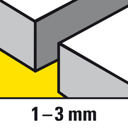 3 saw blades for straight fine cuts in thin sheet metal with a thickness of 1 to 3 mm