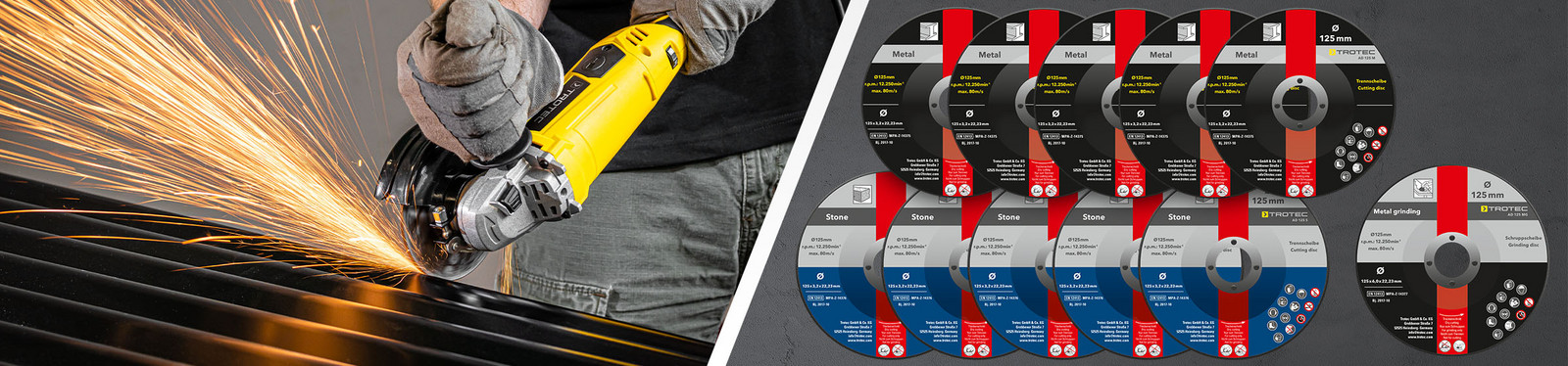 Cutting and roughing disc set of Trotec brand quality