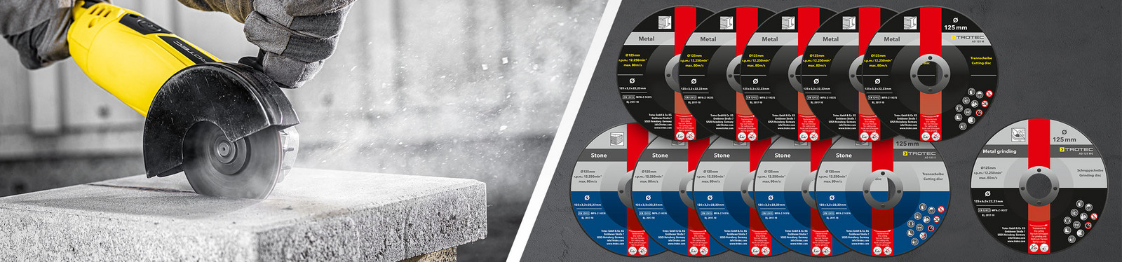 Cutting and roughing disc set of Trotec brand quality