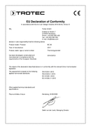 Declaration of conformity for thermohygrometer BC06 (INT)
