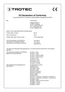 Declaration of conformity for thermohygrometer BC21 (INT)