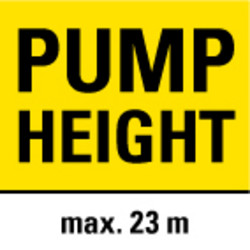 Delivery head of 23 metres