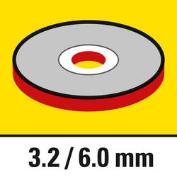 Disc thickness 3.2/6 mm