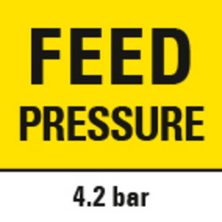 Feed pressure of 4.2 bar