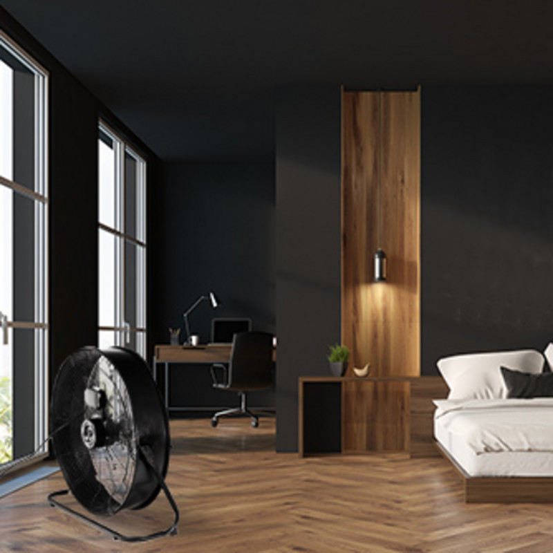 Floor fan TVM 24 D, used in the bedroom