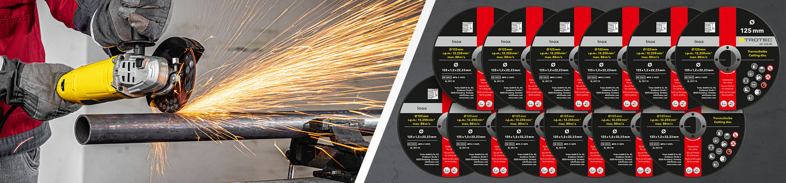 INOX cutting disc package of Trotec brand quality