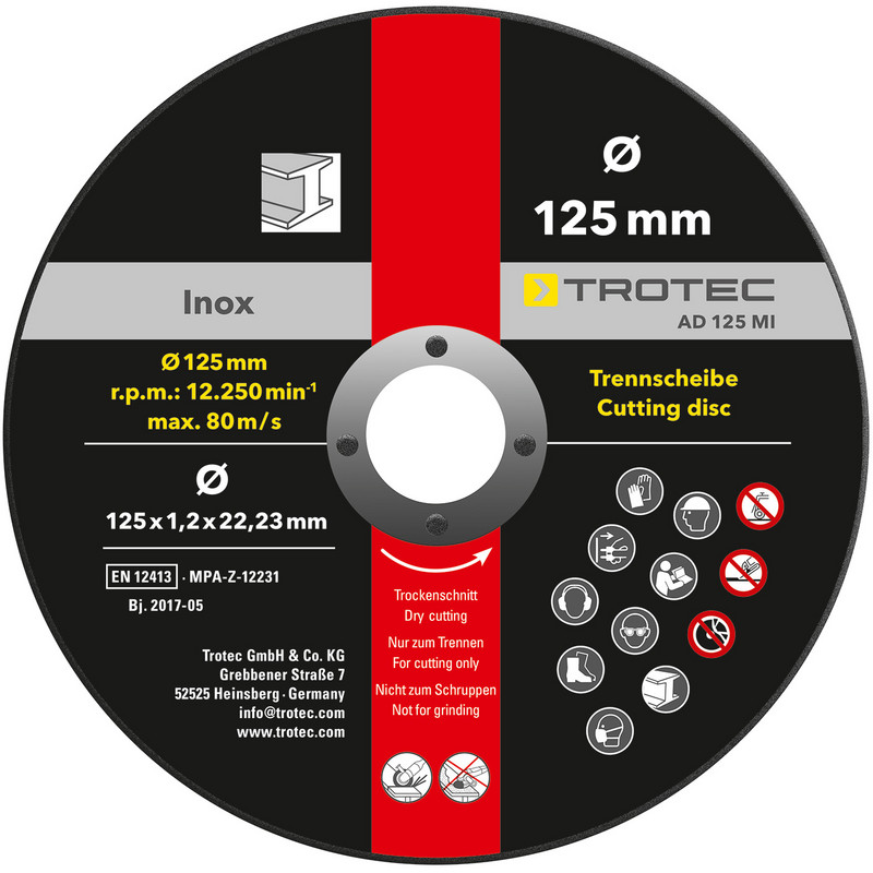 INOX-Metal cutting disc AD 125 MI