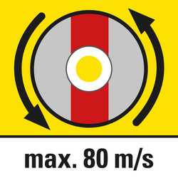 Max. circumferential speed 80 m/s