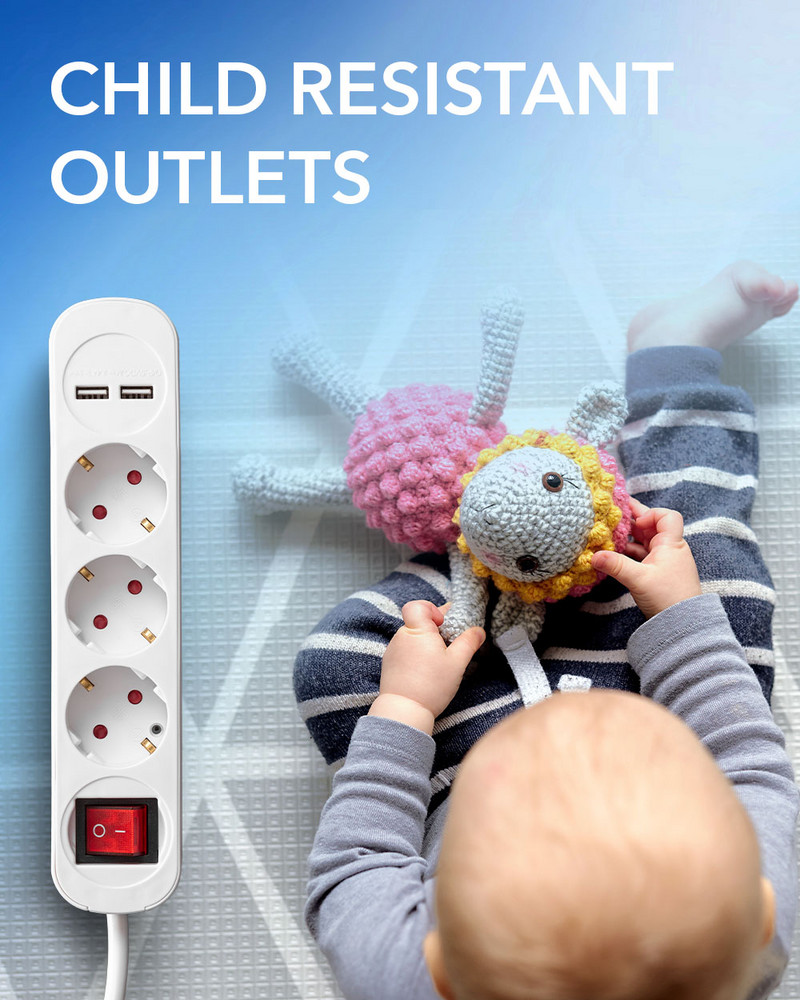 Multiple socket outlet PVH3 and PVH5 incl. child lock function