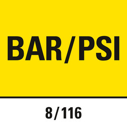 Performance can be regulated either in bar or psi