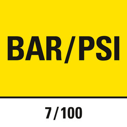 Performance values can be indicated either in bar or psi