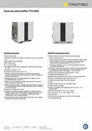 Product fiche for desiccant dehumidifier TTR 2000 (EN)