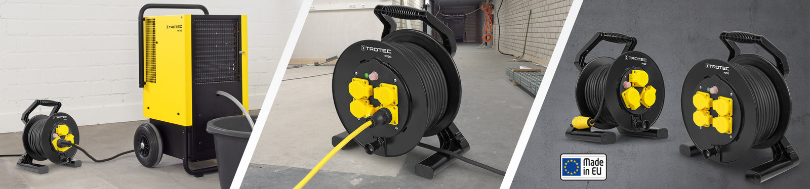 PVD cable drums from Trotec – high-class solutions for indoor and outdoor applications on construction sites, in workshops or the industrial sector