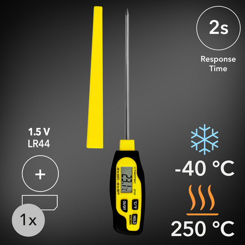 Quick and easy core temperature measurements and large measuring range