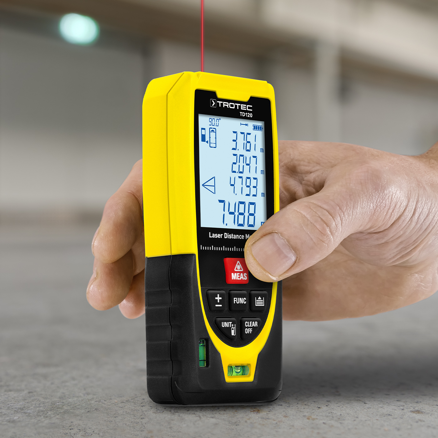 Robust, precise, suitable for construction sites – the laser distance meter TD120 from Trotec