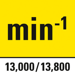 Rotational speed 13,000/13,800 rpm
