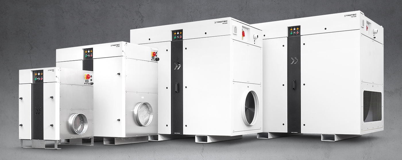 Stationary industrial desiccant dehumidifiers of the TTR series
