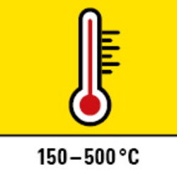 Temperature adjustment 150 °C – 500 °C