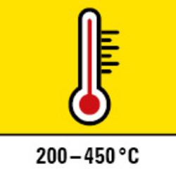 Temperature setting 200 °C – 450 °C