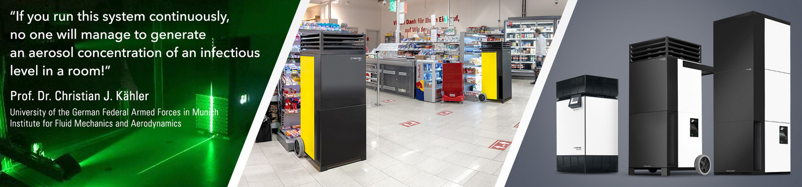 Trotec high-performance air purifiers create virus-free room and breathing air in stationary retail shops